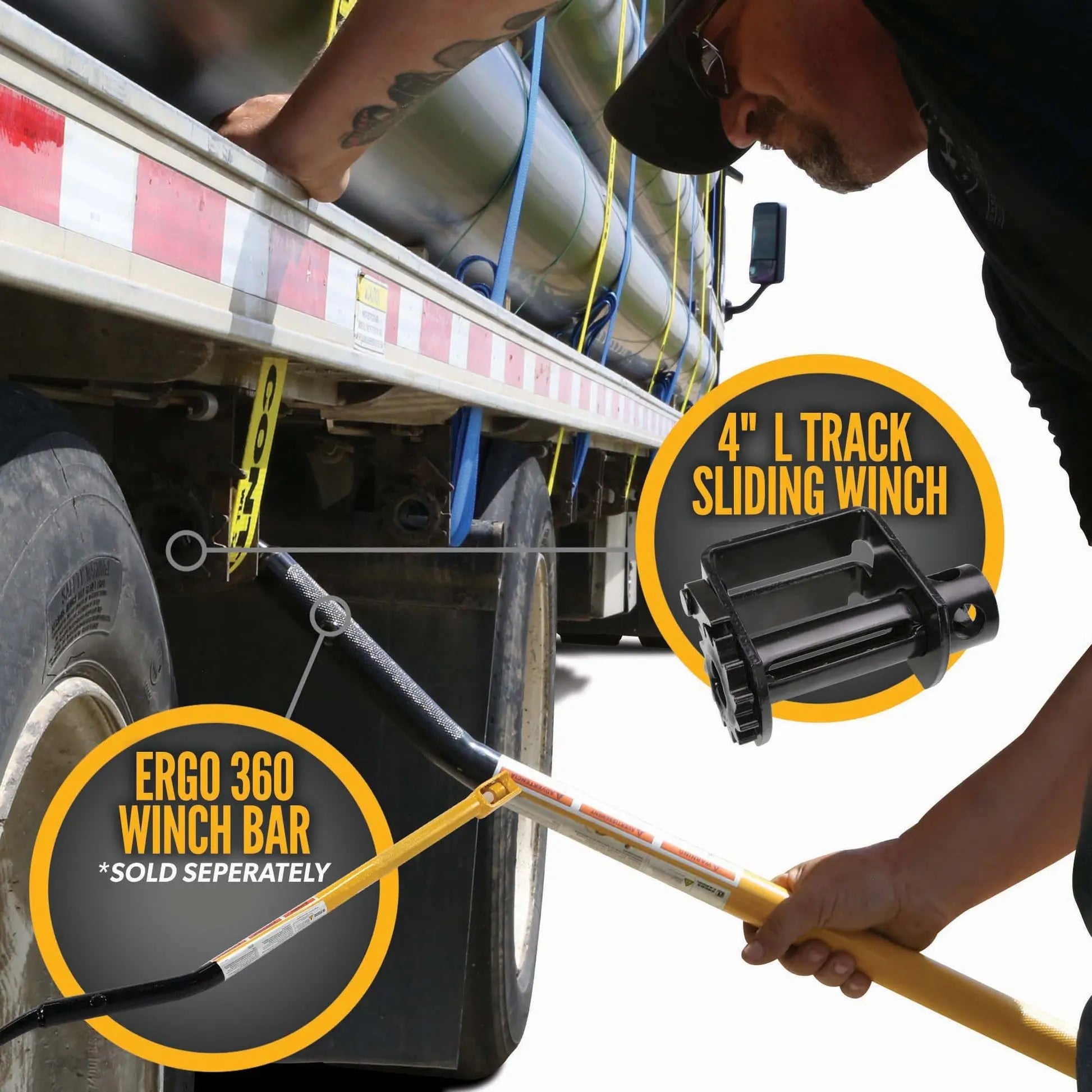 4" Standard Profile Double L Track Sliding Winch Zephyrs Fleet Pro